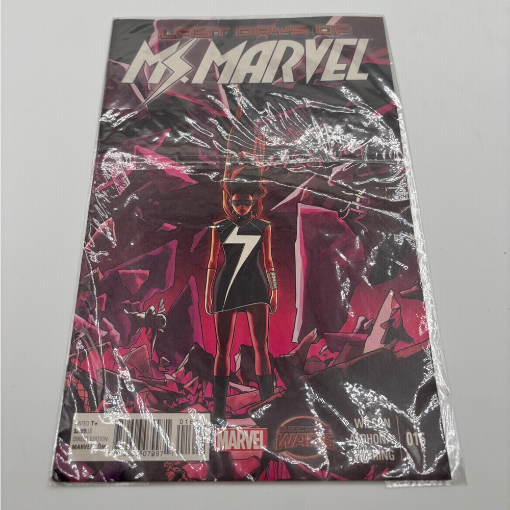 Ms. Marvel Comic Book with Black and Pink Cover